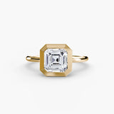 Asscher cut diamond ring in yellow gold - AtelierRings by SKH