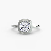 Cushion cut diamond ring in white gold or platinum - AtelierRings by SKH