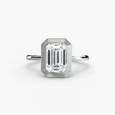 Emerald cut diamond ring in white gold or platinum - AtelierRings by SKH