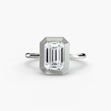Emerald cut diamond ring in white gold or platinum - AtelierRings by SKH