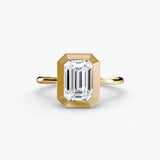 Emerald cut diamond ring in yellow gold - AtelierRings by SKH