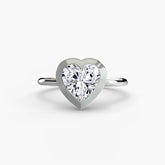 Heart cut diamond ring in white gold or platinum - AtelierRings by SKH