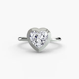 Heart cut diamond ring in white gold or platinum - AtelierRings by SKH