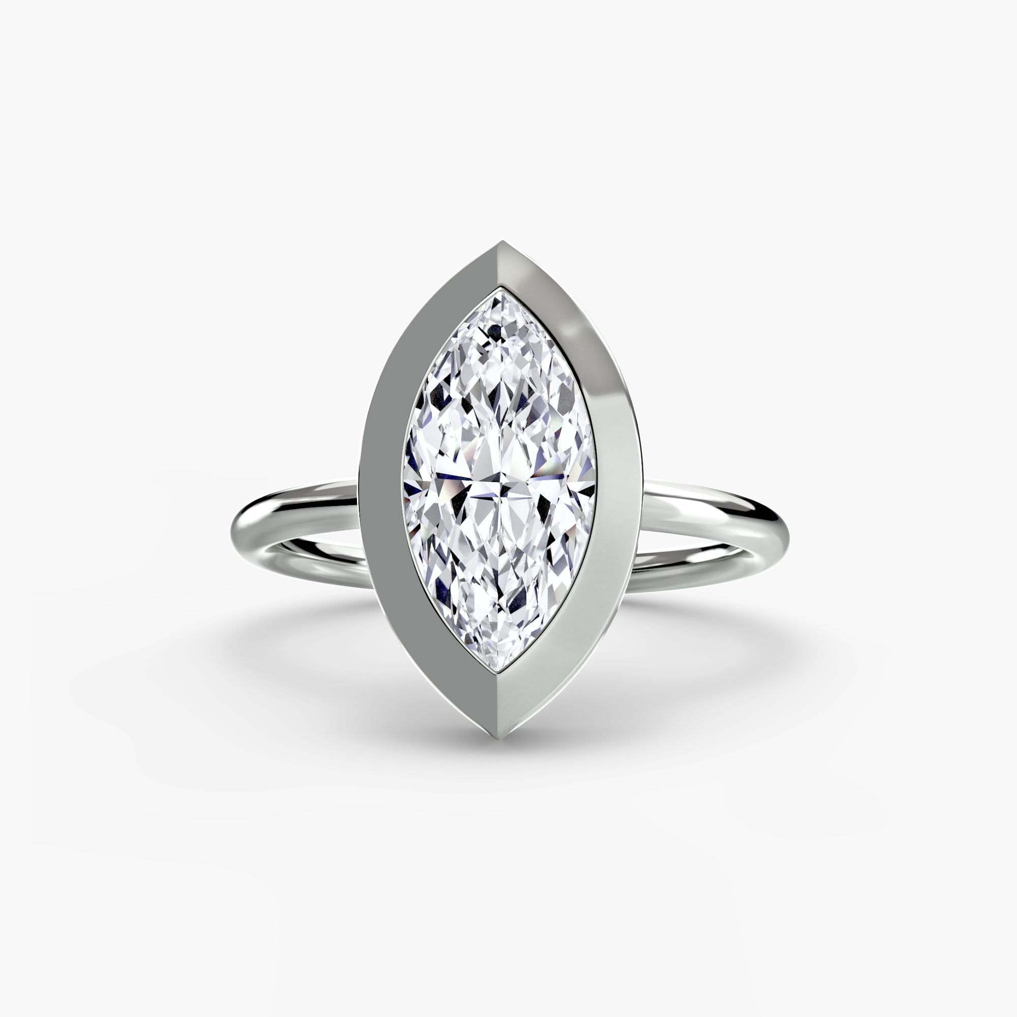 Marquise cut diamond ring in white gold or platinum - AtelierRings by SKH