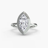 Marquise cut diamond ring in white gold or platinum - AtelierRings by SKH
