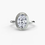 Oval cut diamond ring in white gold or platinum - AtelierRings by SKH