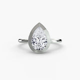 Pear cut diamond ring in white gold or platinum - AtelierRings by SKH