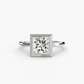 Princess cut diamond ring in white gold or platinum - AtelierRings by SKH