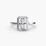 Radiant cut diamond ring in white gold or platinum - AtelierRings by SKH