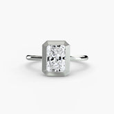 Radiant cut diamond ring in white gold or platinum - AtelierRings by SKH