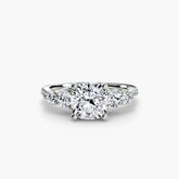 Cushion cut diamond ring in white gold or platinum - AtelierRings by SKH