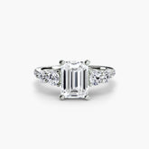Emerald cut diamond ring in white gold or platinum - AtelierRings by SKH