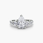 Pear cut diamond ring in white gold or platinum - AtelierRings by SKH