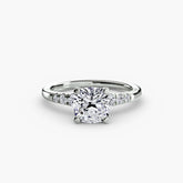 Cushion cut diamond ring in white gold or platinum - AtelierRings by SKH