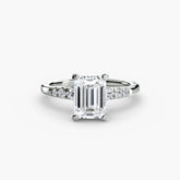 Emerald cut diamond ring in white gold or platinum - AtelierRings by SKH