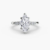 Marquise cut diamond ring in white gold or platinum - AtelierRings by SKH