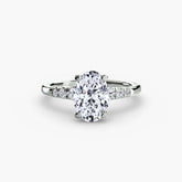 Oval cut diamond ring in white gold or platinum - AtelierRings by SKH
