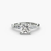 Princess cut diamond ring in white gold or platinum - AtelierRings by SKH