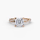 Asscher cut diamond ring in white gold or platinum - AtelierRings by SKH