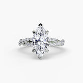 Marquise cut diamond ring in white gold or platinum - AtelierRings by SKH