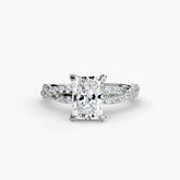 Radiant cut diamond ring in white gold or platinum - AtelierRings by SKH