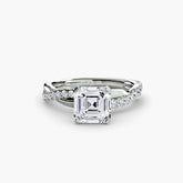 Asscher cut diamond ring in white gold or platinum - AtelierRings by SKH
