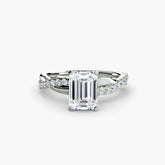 Emerald cut diamond ring in white gold or platinum - AtelierRings by SKH