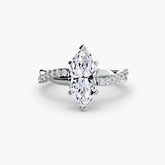 Marquise cut diamond ring in white gold or platinum - AtelierRings by SKH