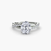 Oval cut diamond ring in white gold or platinum - AtelierRings by SKH