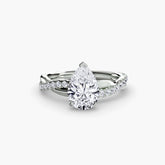 Pear cut diamond ring in white gold or platinum - AtelierRings by SKH
