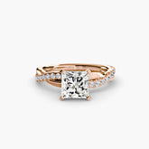 Princess cut diamond ring in rose gold - AtelierRings by SKH