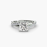 Princess cut diamond ring in white gold or platinum - AtelierRings by SKH