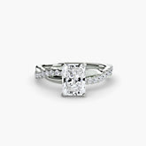 Radiant cut diamond ring in white gold or platinum - AtelierRings by SKH