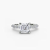 Asscher cut diamond ring in white gold or platinum - AtelierRings by SKH