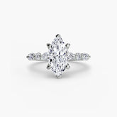 Marquise cut diamond ring in white gold or platinum - AtelierRings by SKH