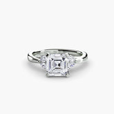 Asscher cut diamond ring in white gold or platinum - AtelierRings by SKH