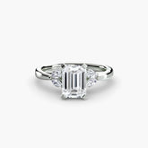 Emerald cut diamond ring in white gold or platinum - AtelierRings by SKH