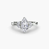 Marquise cut diamond ring in white gold or platinum - AtelierRings by SKH