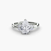 Pear cut diamond ring in white gold or platinum - AtelierRings by SKH
