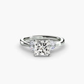 Princess cut diamond ring in white gold or platinum - AtelierRings by SKH