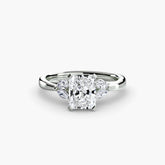 Radiant cut diamond ring in white gold or platinum - AtelierRings by SKH