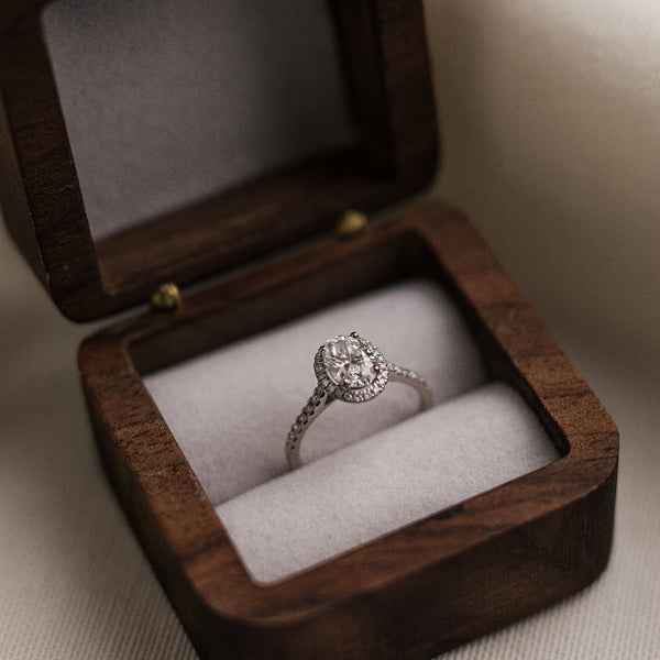 Default Title Cut Diamond Ring in  − Oval Halo Pavé AtelierRings by SKH