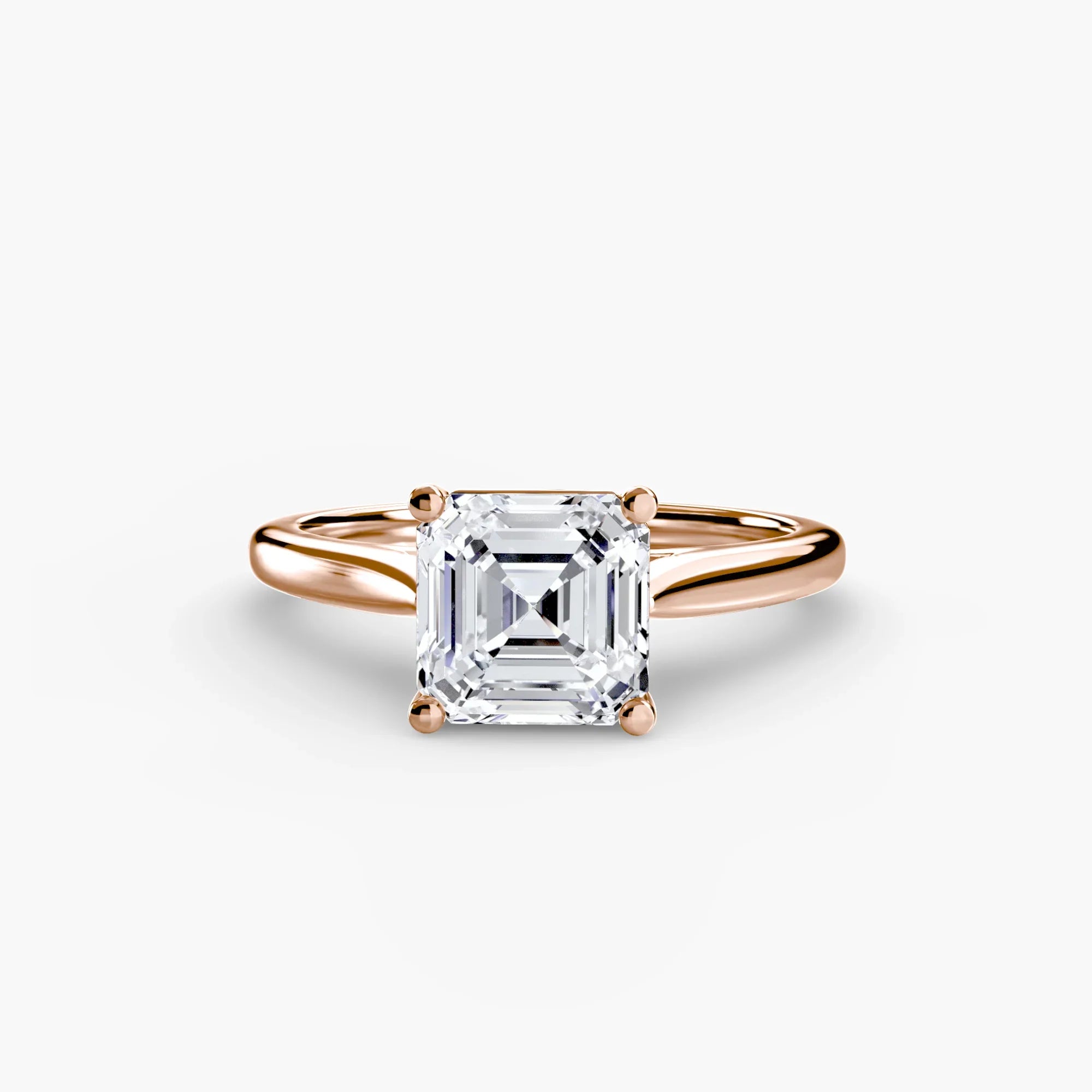 Asscher cut diamond ring in rose gold - AtelierRings by SKH