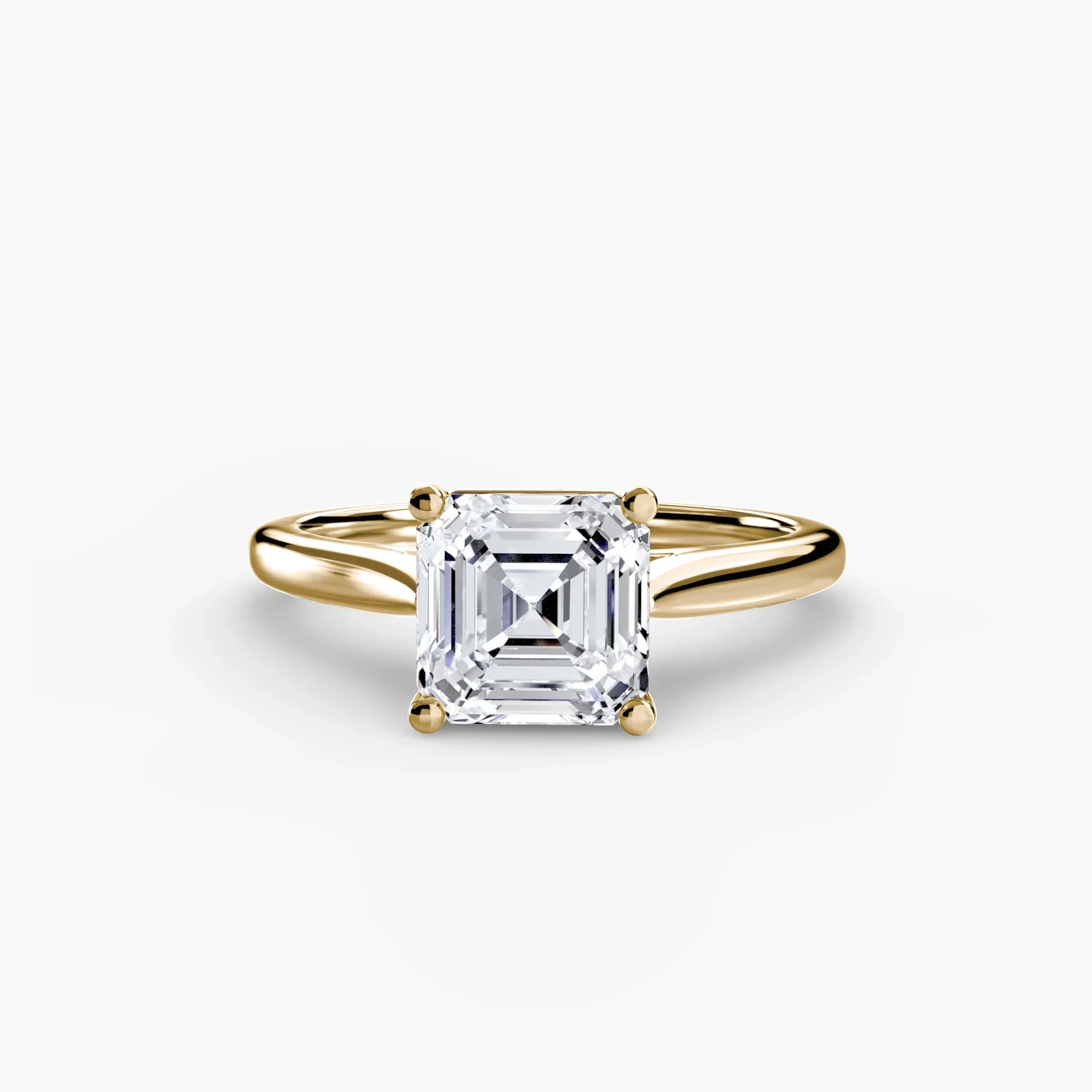 Asscher cut diamond ring in yellow gold - AtelierRings by SKH