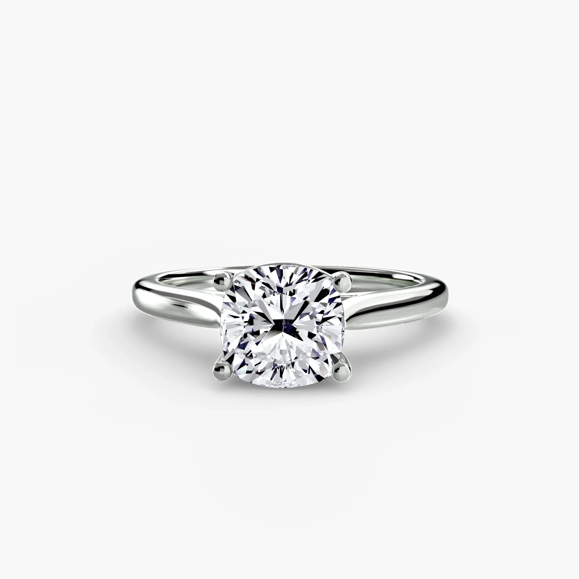 Cushion cut diamond ring in white gold or platinum - AtelierRings by SKH