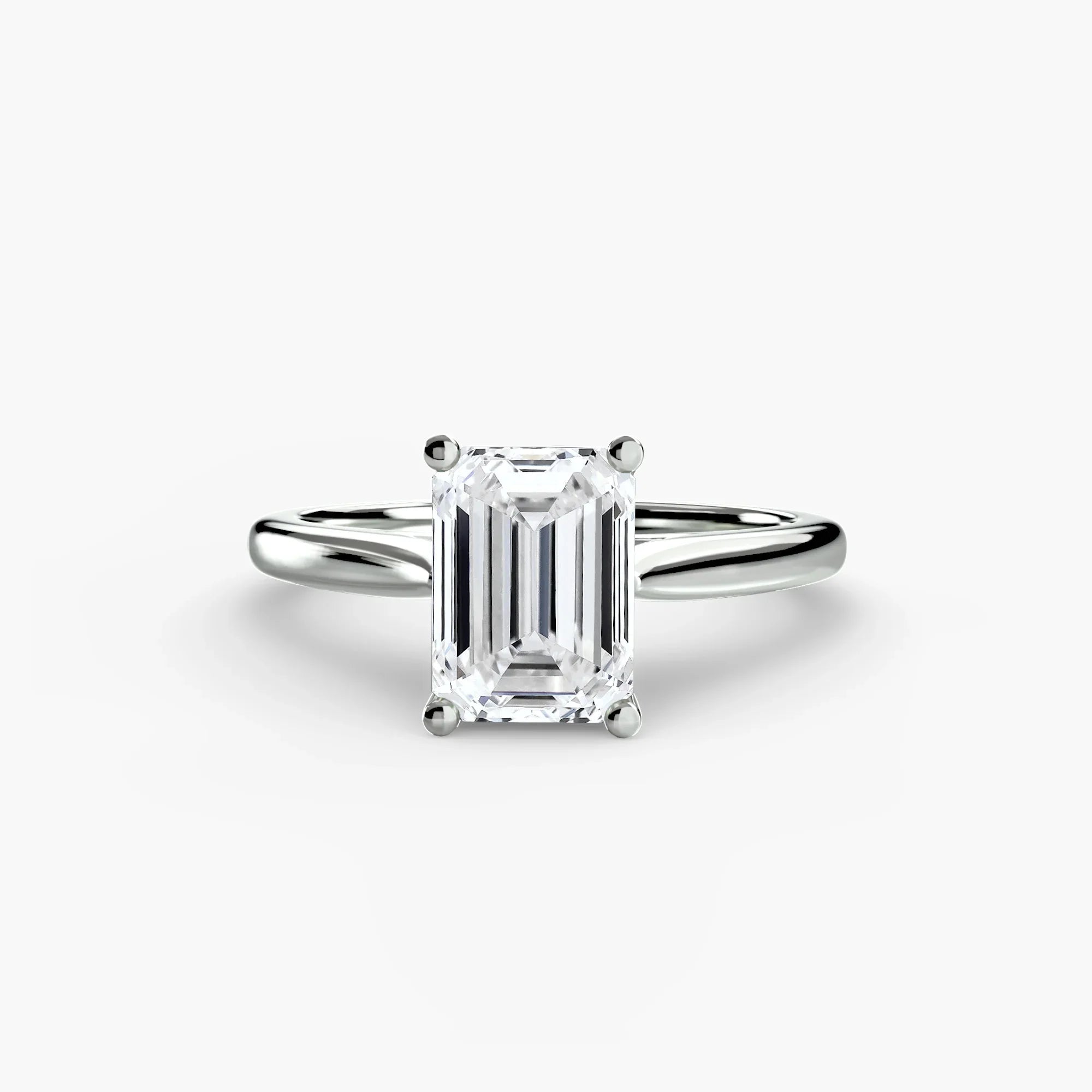 Emerald cut diamond ring in white gold or platinum - AtelierRings by SKH