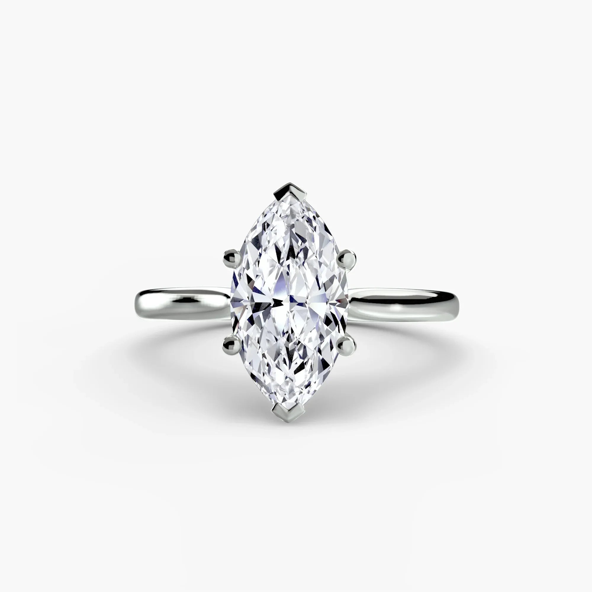 Marquise cut diamond ring in white gold or platinum - AtelierRings by SKH