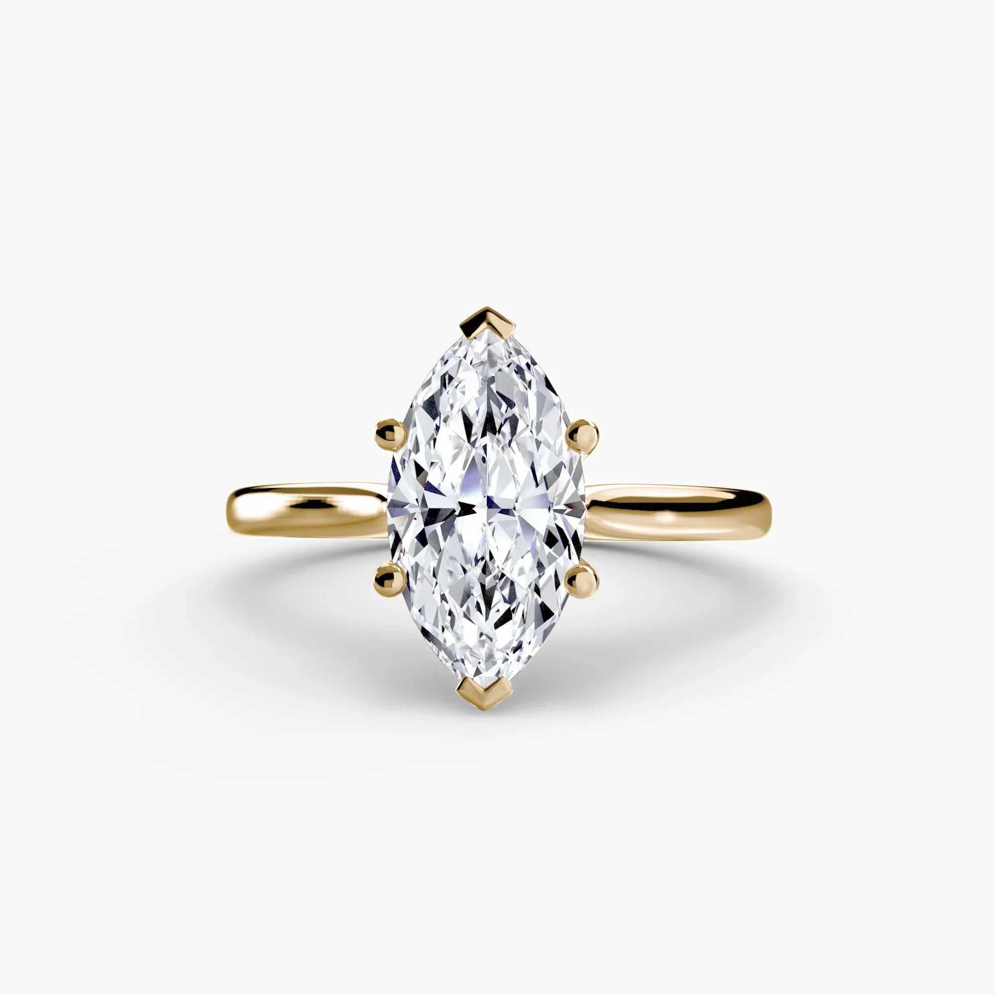 Marquise cut diamond ring in yellow gold - AtelierRings by SKH