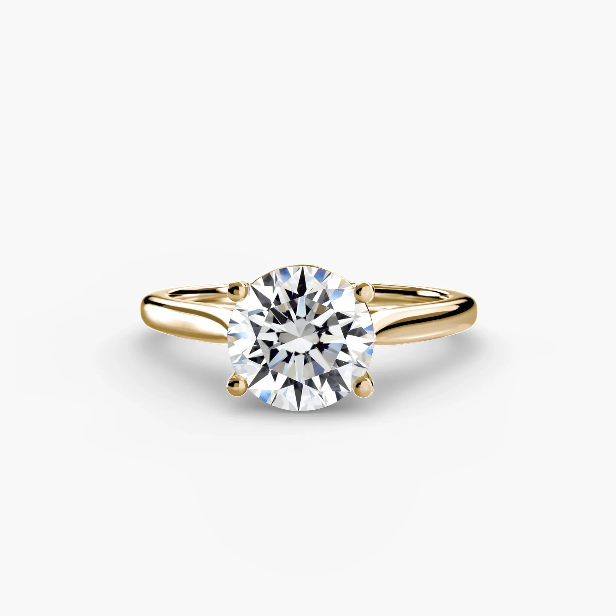 Round cut diamond ring in yellow gold - AtelierRings by SKH