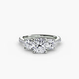 Cushion cut diamond ring in white gold or platinum - AtelierRings by SKH